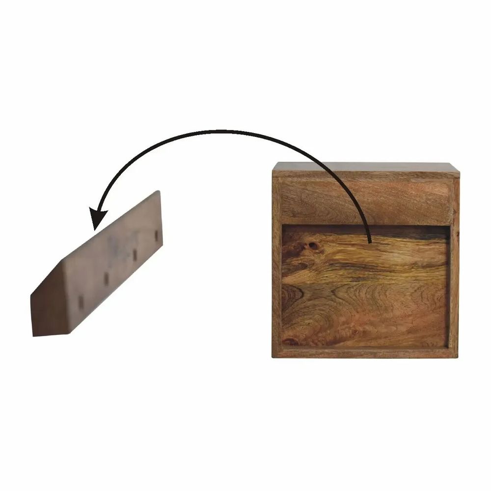 Night tables - Artisan Furniture Solid Wood Floating Mini Classic Nightstand, 1 Drawer and 1 Shelf, Brown - ARTISAN FURNITURE