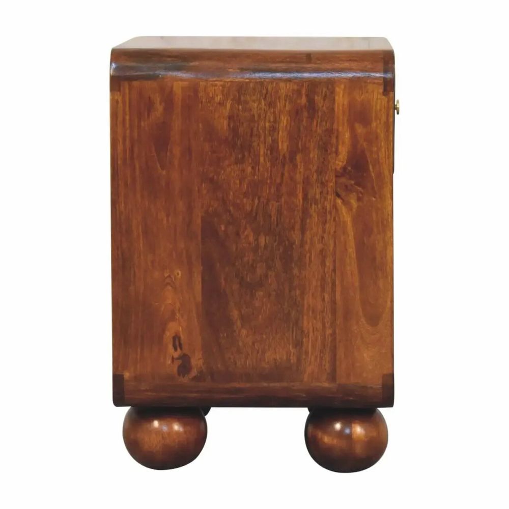 Night tables - Artisan Furniture Solid Wood Chestnut Open Woven Nightstand, 1 Drawer, Dark Brown - ARTISAN FURNITURE