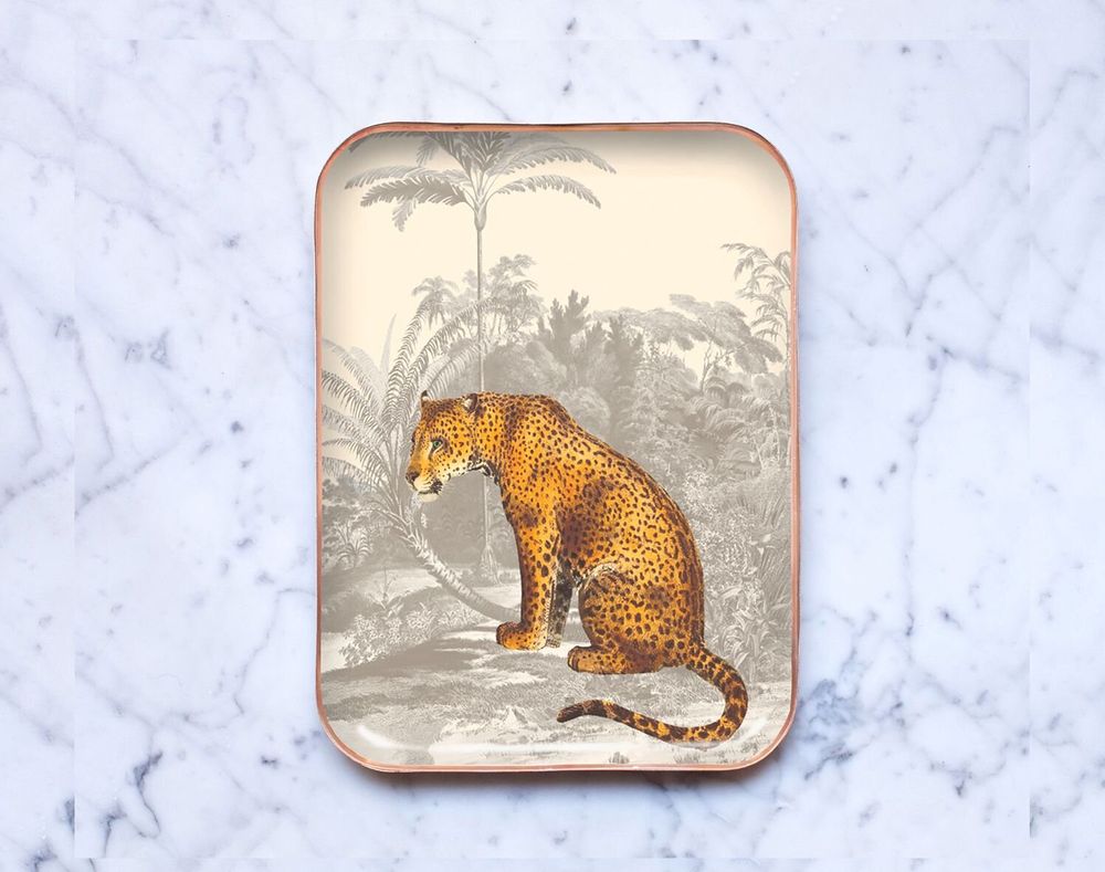 Trays - leopard enamelled tray - PARADISIO IMAGINARIUM