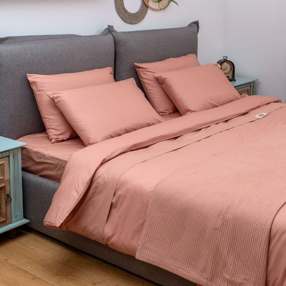 Bed linens - Single bed linen set ,100 % cotton ranforce, Peach - DILIOS