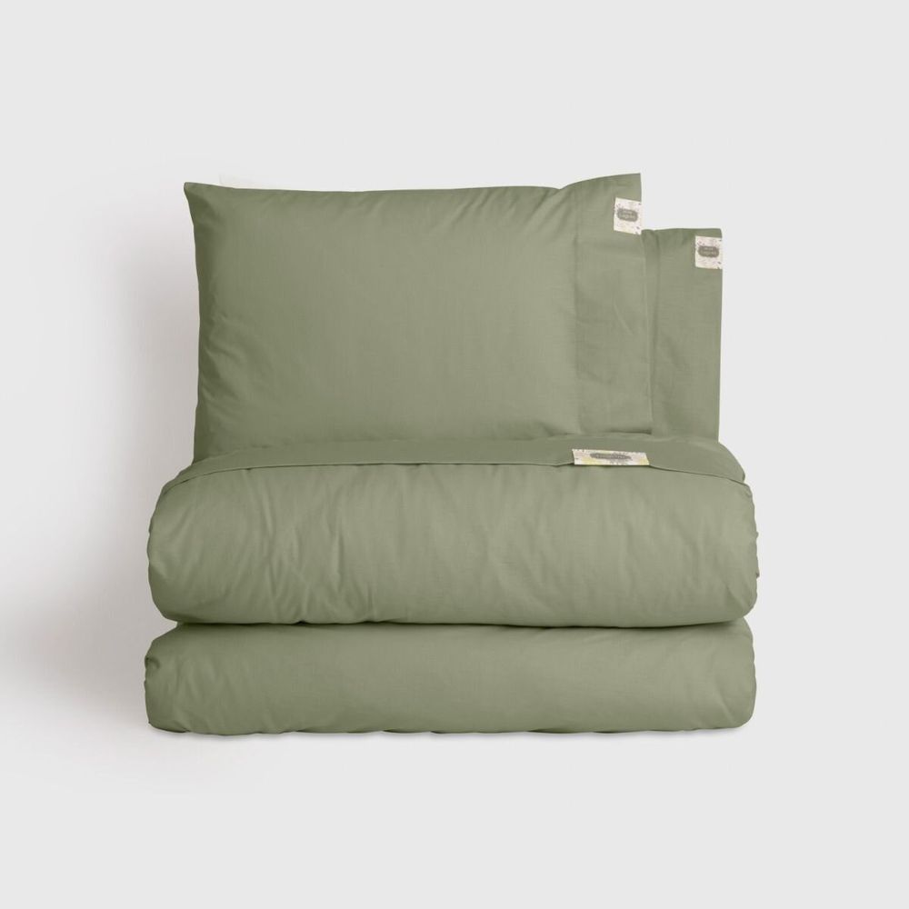 Bed linens - Double bed linen set ,100 % cotton ranforce, Green - DILIOS