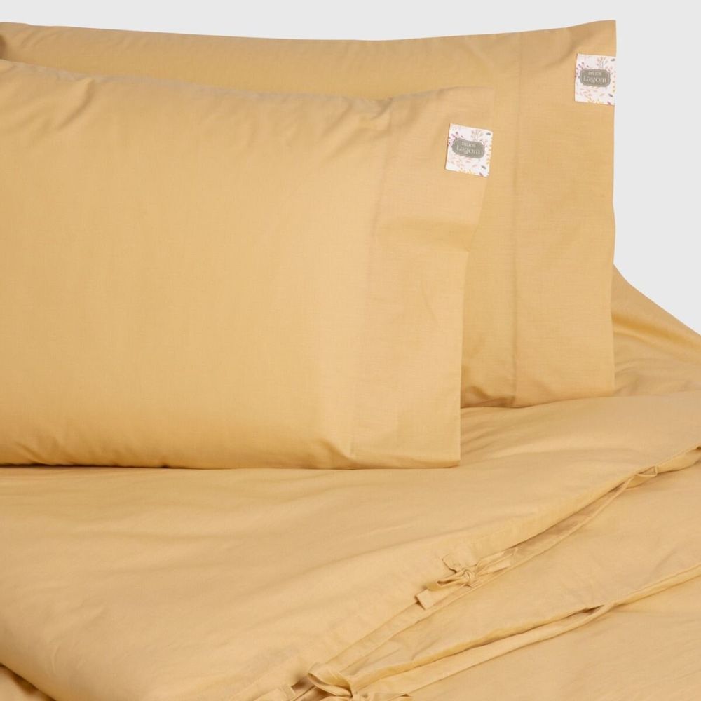 Bed linens - Double bed linen set ,100 % cotton ranforce, Ochra - DILIOS