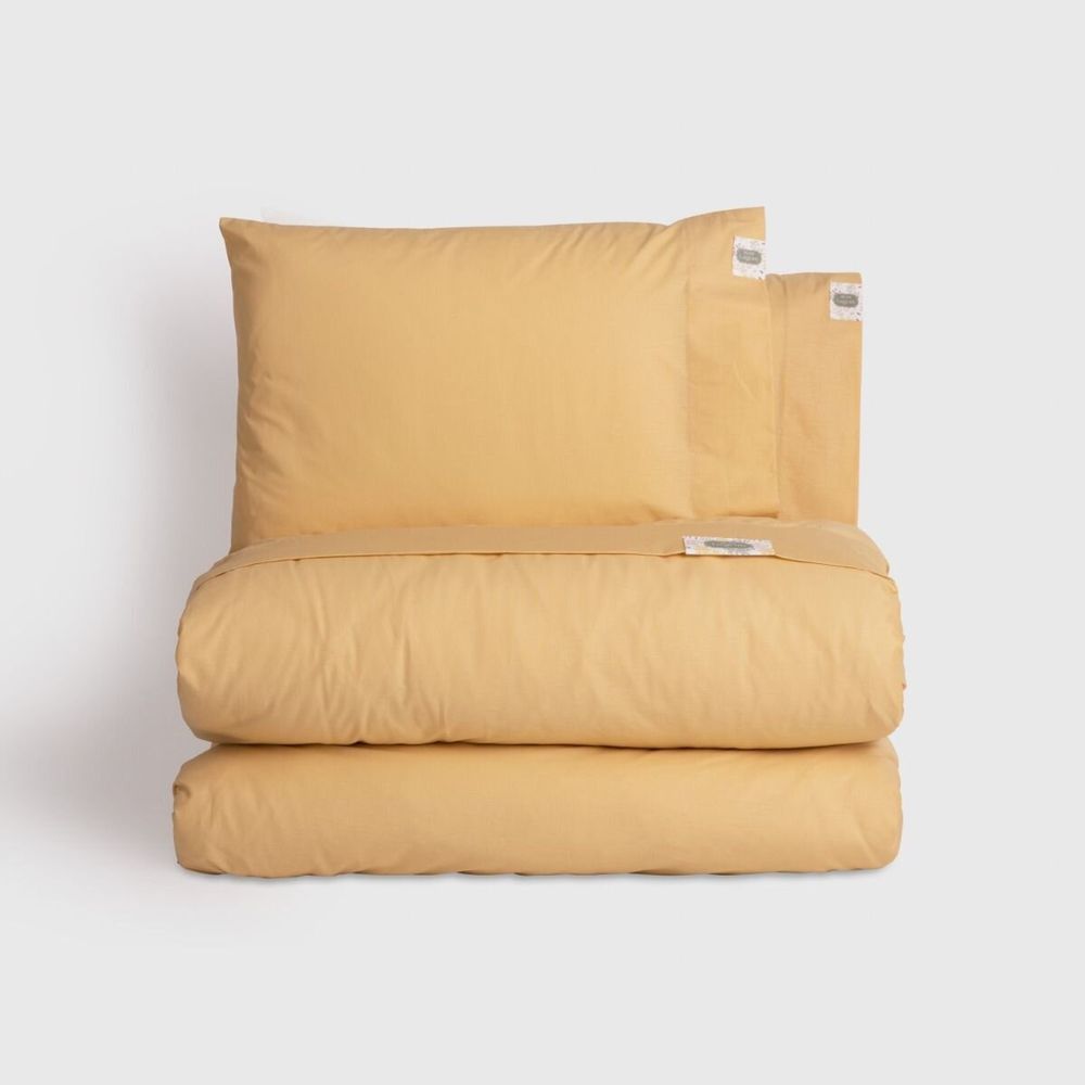 Bed linens - Double bed linen set ,100 % cotton ranforce, Ochra - DILIOS