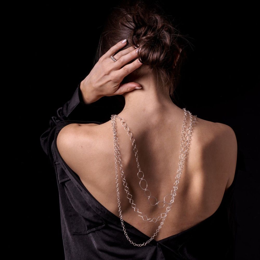 Jewelry - Small Square, Square, Pebble Chain Necklaces - ADRIANA LAU