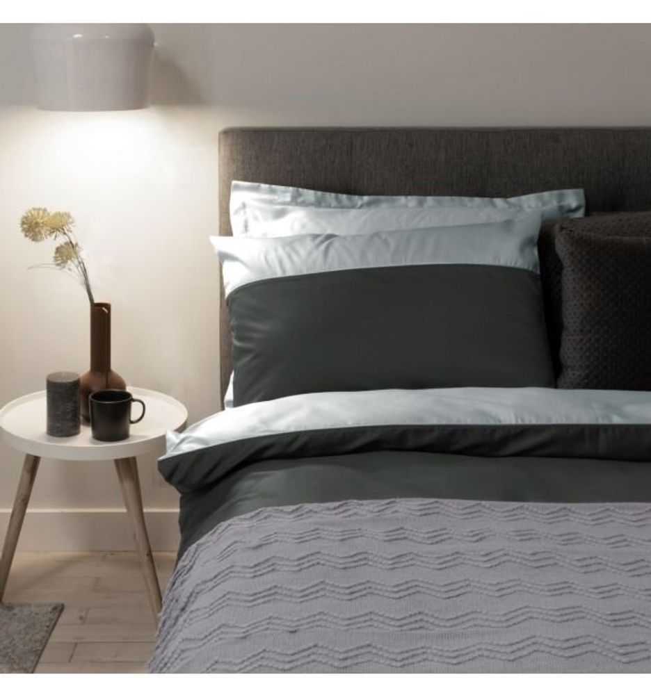 Bed linens - Single bed linen set, 100% Cotton Sateen, Smoky/ Silvery - DILIOS
