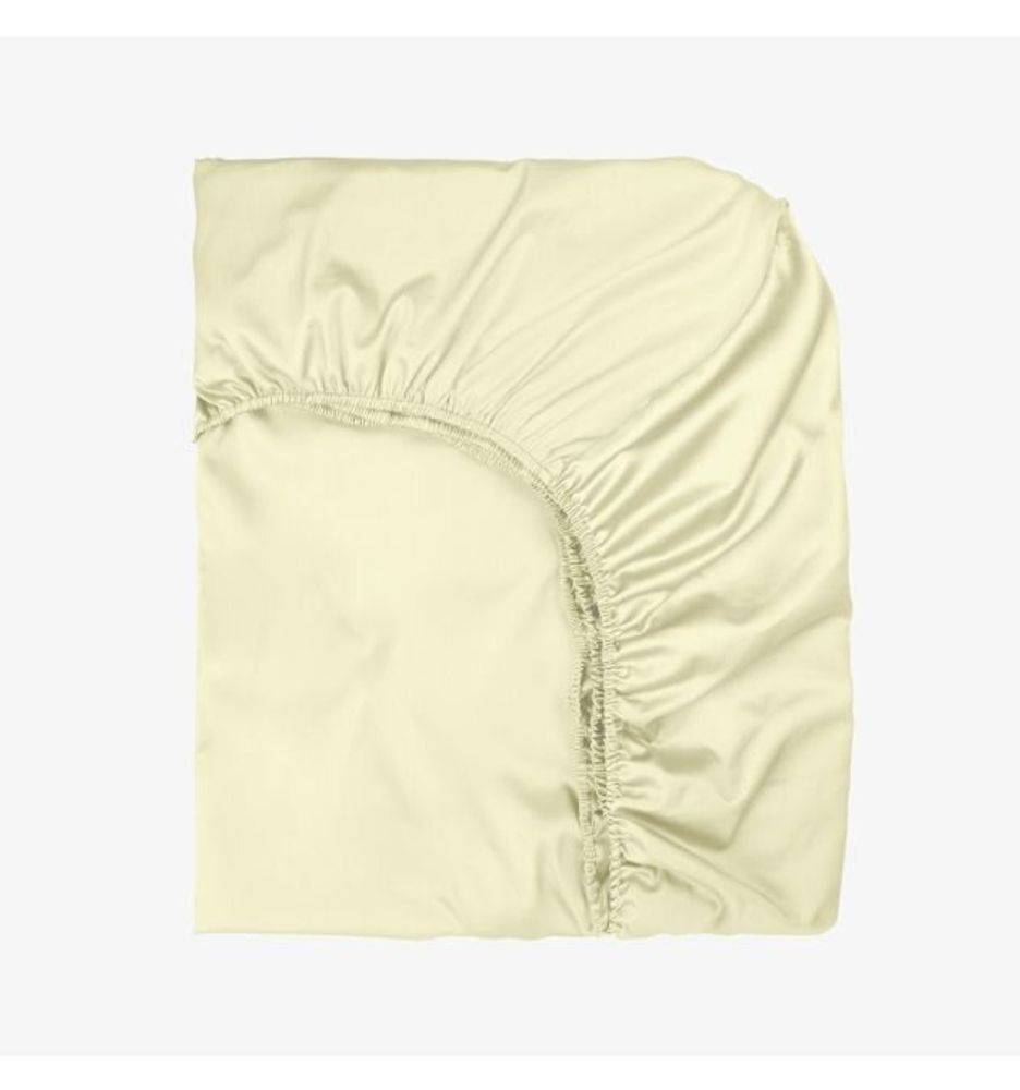 Linge de lit - Drap-housse en satin, 140x200x25, écru - DILIOS