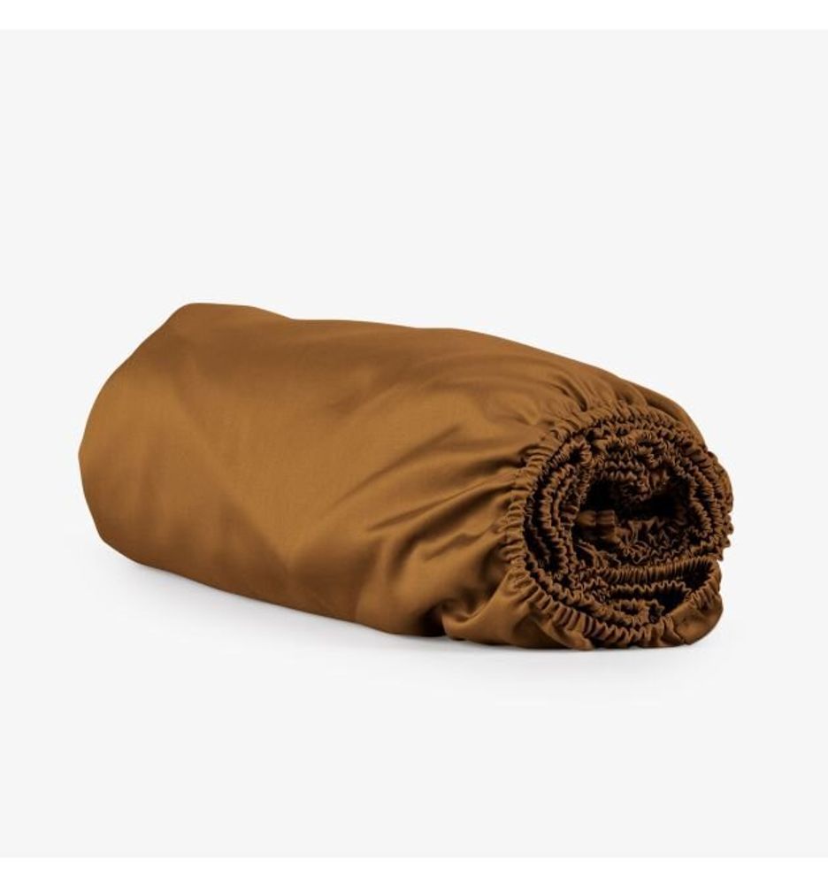 Linge de lit - Drap-housse en satin, 140x200x25, antique - DILIOS