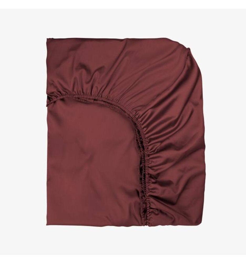 Linge de lit - Drap-housse en satin, 160x200x25, gingembre - DILIOS