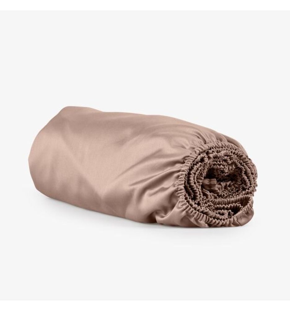 Linge de lit - Drap-housse en satin, 160x200x25, rose - DILIOS