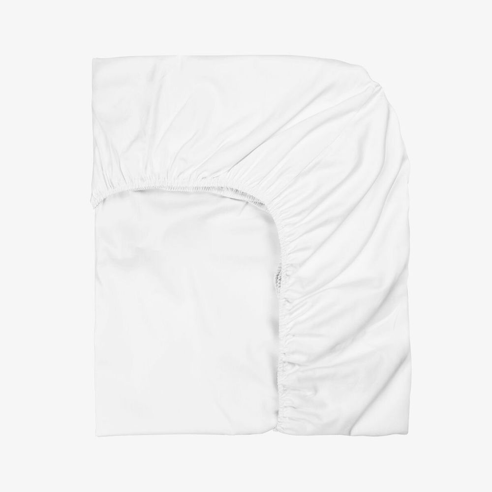 Linge de lit - Drap-housse en satin, 160x200x25, blanc - DILIOS