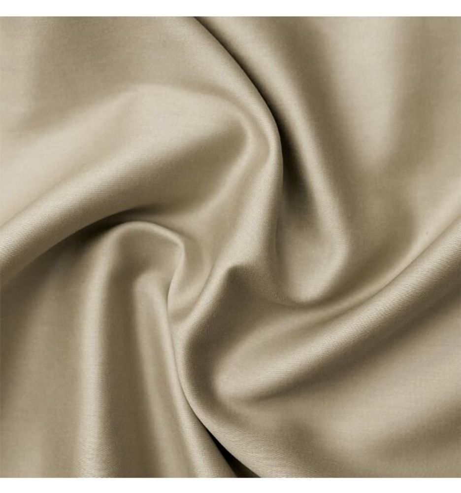Linge de lit - Drap-housse en satin, 160x200x25, Taupe - DILIOS