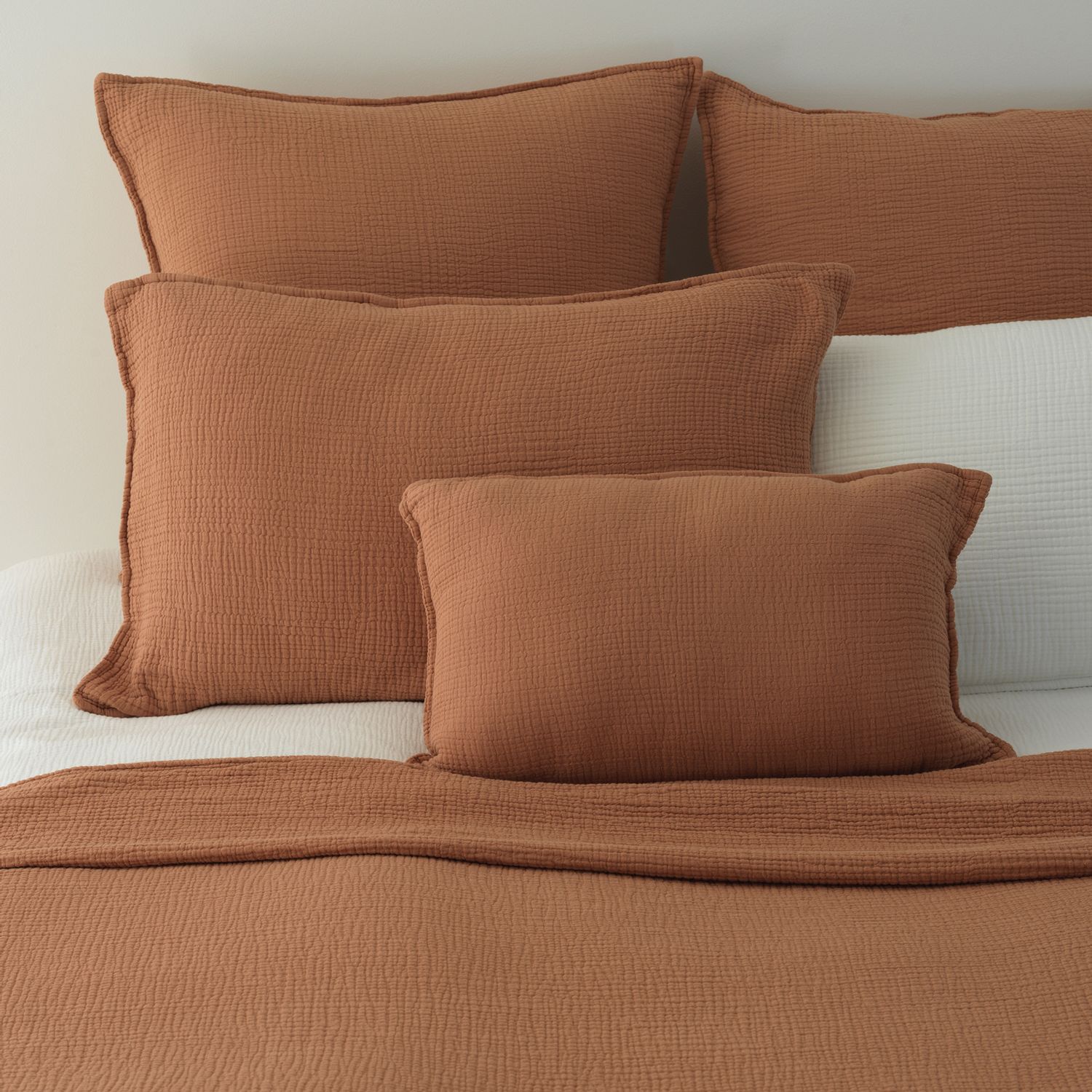 MARSEILLES TERRACOTTA COTTONGAUZE BEDSPREAD Bed linens MAISON D