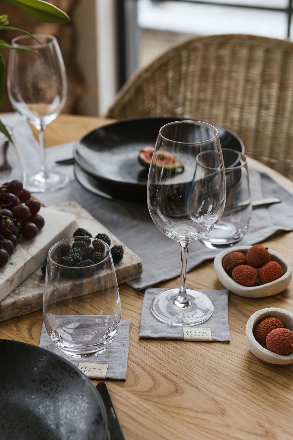 Light Grey Linen Placemats Table linen LINEN SPELLS Linen MOM