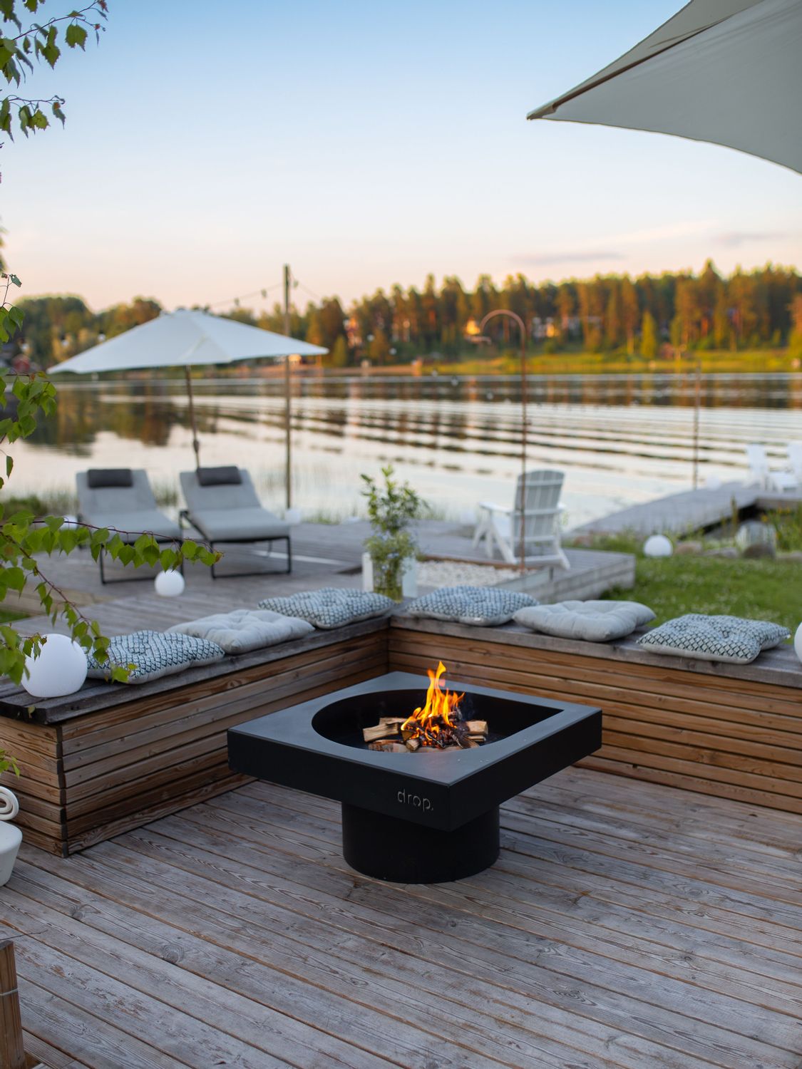 Drop Design Fire Outdoor Fireplace Coffee tables DROP Steel MOM