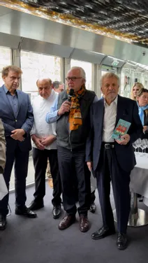 Albert Nahmias’s gastronomic guide Promenades d’un Parisien aboard the Ducasse sur Seine boat.