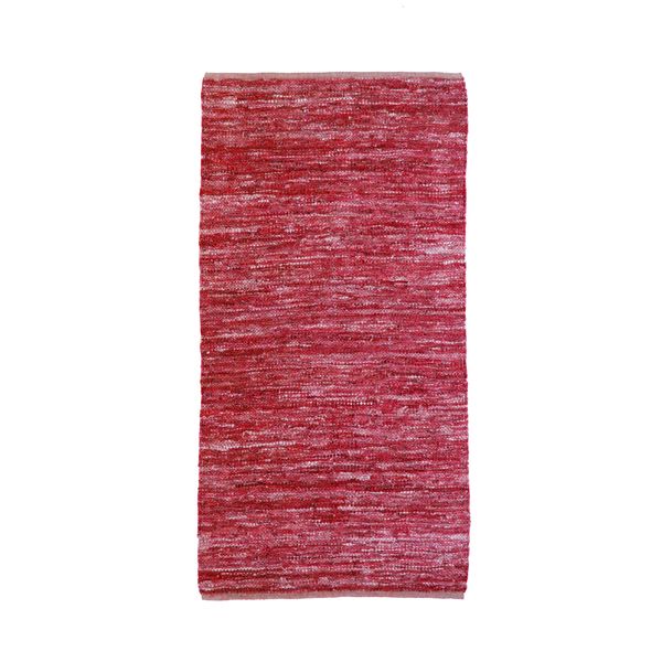 SKIN RUG - Burgundy woven leather rug 60x120