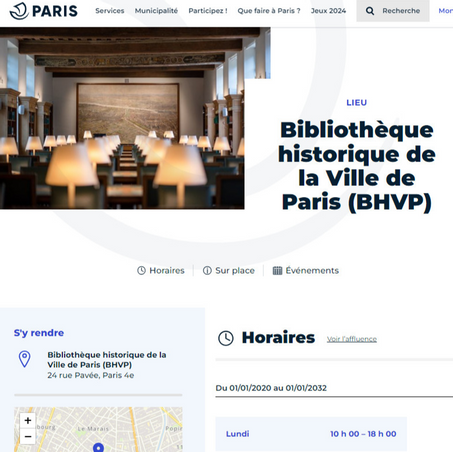 BIBLIOTHÈQUE HISTORIQUE DE LA VILLE DE PARIS - 
