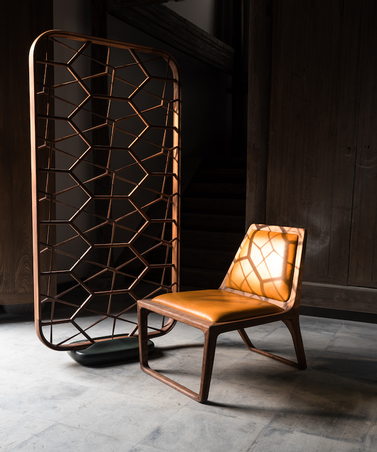 GALERIE 208 - Hexa Paravent & Lounge Chair  - Alexandre Chary