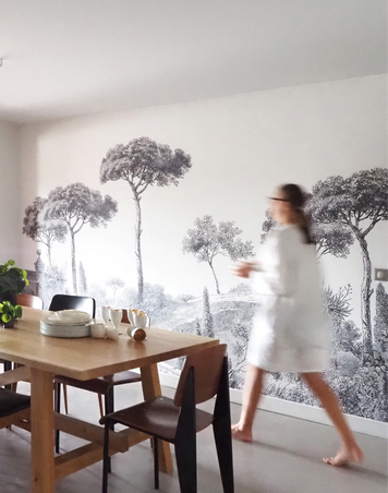 ARKETEX - Mur 100% lin acoustique imprimé de notre motif Esterel