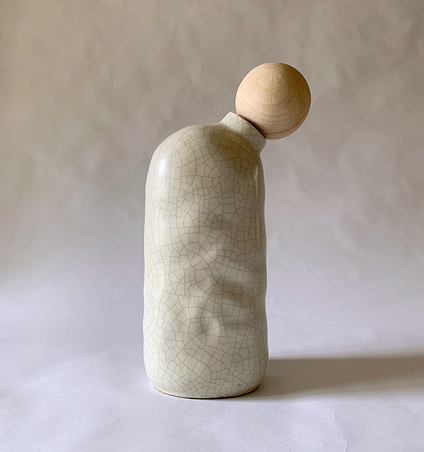 CAROLINE VANDEN ABEELE - POP - Carafe 1L - Céramique - Bouchon bouleau