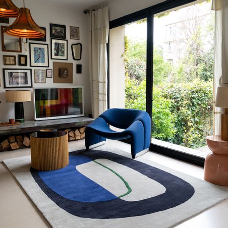 EDITO PARIS - Tapis Inclusion bleu electrique