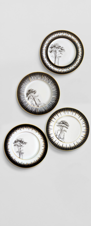 ANANBÔ PAPIERS PEINTS PANORAMIQUES - Ananbô Pine and Cypress Dessert Plates