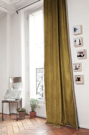 EN FIL D'INDIENNE - Blackout curtain Medicis in cotton velvet and linen